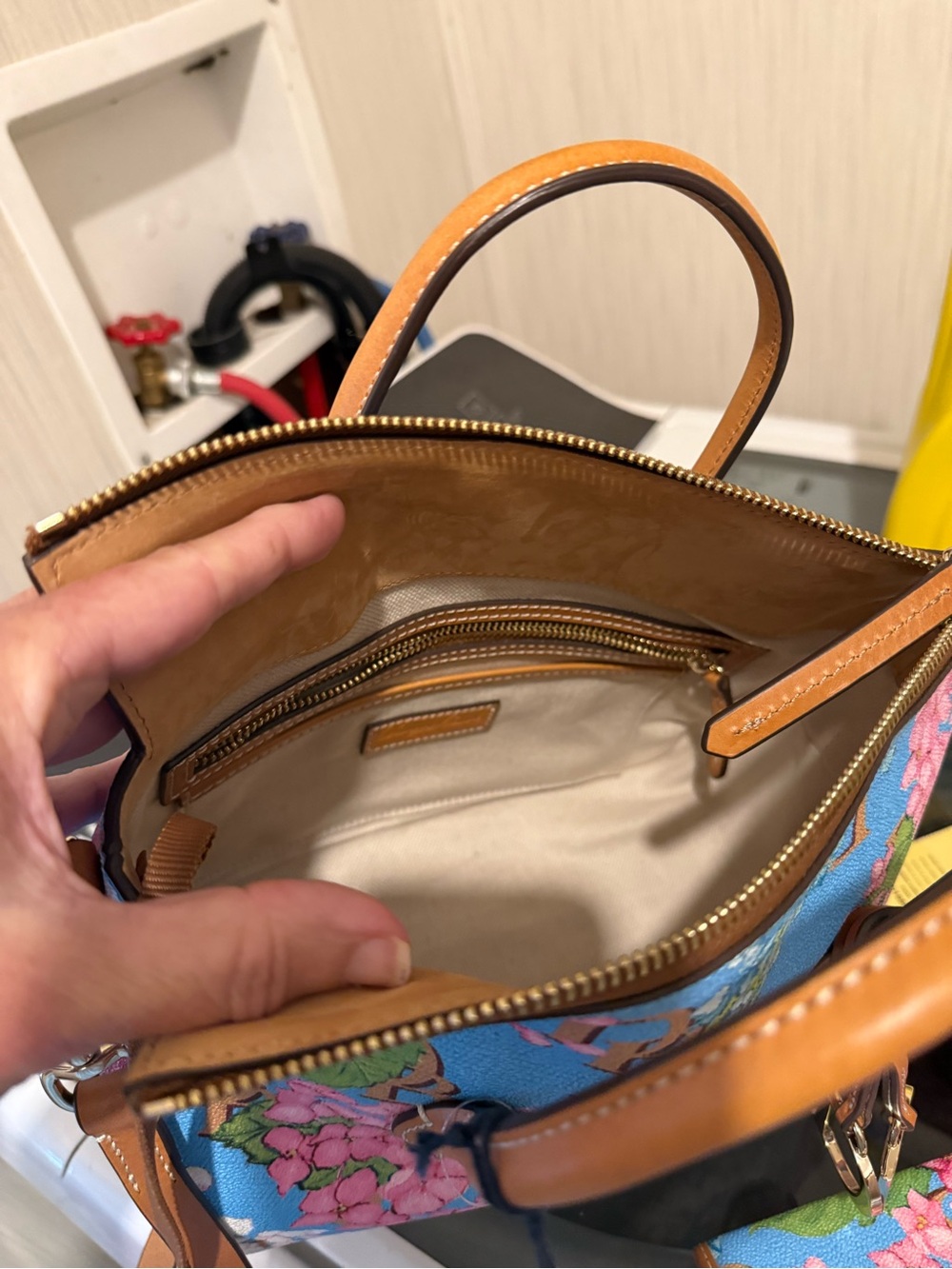Dooney & Bourke Blue hydrangea Satchel small shopper - Picture 8 of 12
